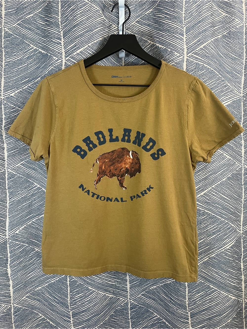J. Crew Olive Green Badlands Buffalo Graphic Tee